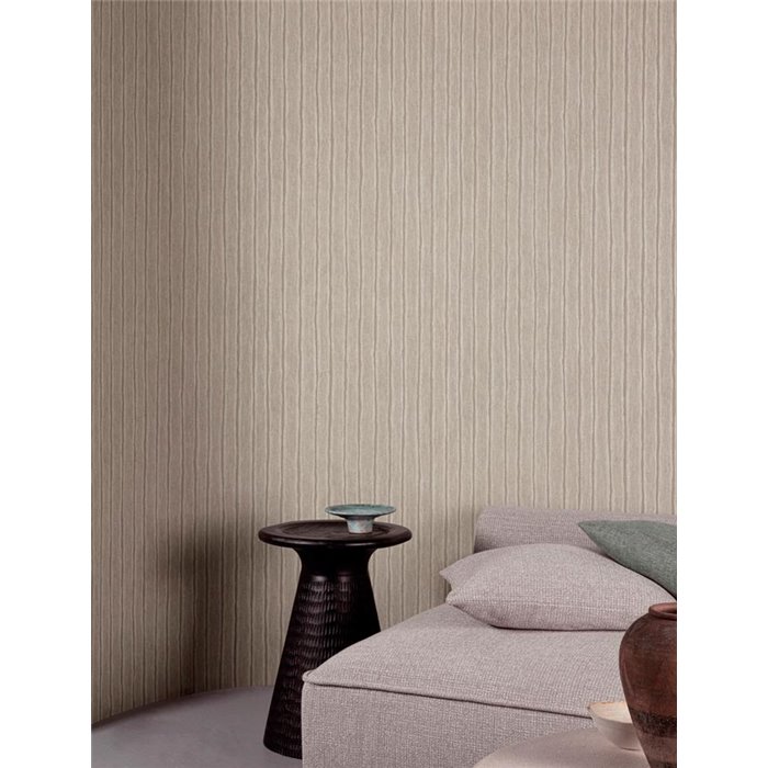 Grandeco|Modern irregular stripes taupe wallpaper|Stripes