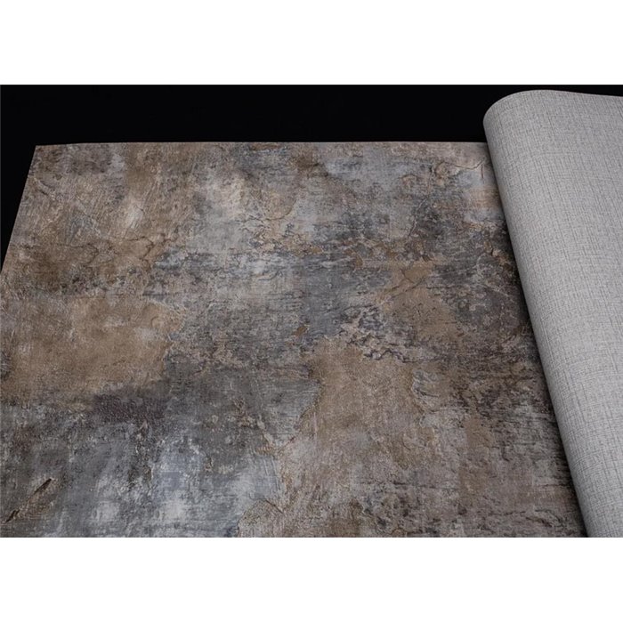 Grandeco|Industrial peeled wall imitation brown wallpaper|Factory Style