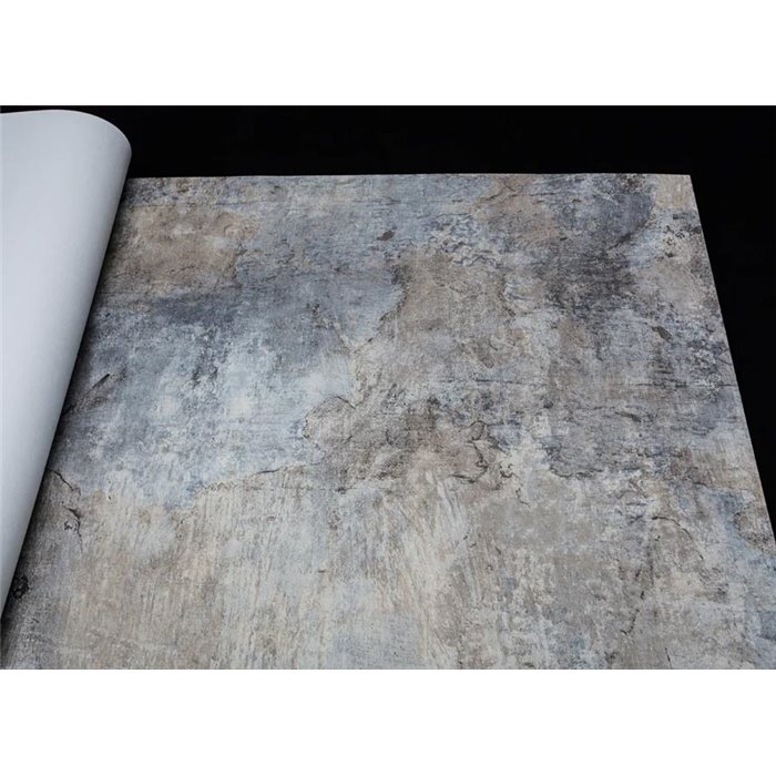 Grandeco|Industrial peeled concrete-effect gray wallpaper|Factory Style