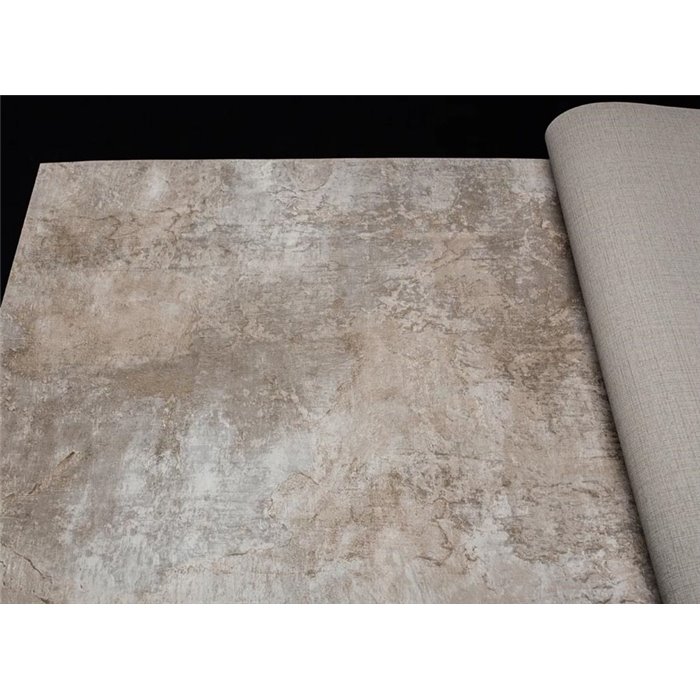Grandeco|Concrete-effect brown wallpaper|Factory Style