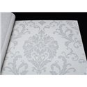Papel pintado damasco ornamental beige estilo clásico - Grandeco Icon IC2002
