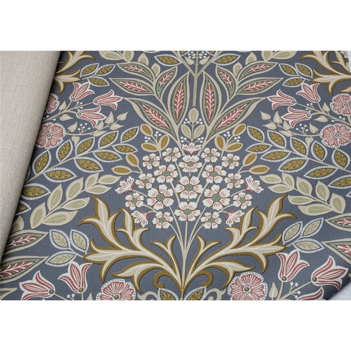 Grandeco|Boho-style blue floral wallpaper|Floral
