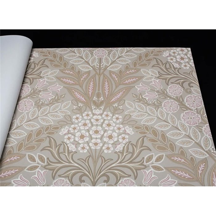 Grandeco|Boho-Stil florale Tapete Beige|Blumen