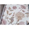 Grandeco|Papel pintado romántico flores grandes blanco y malva|Floral