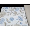 Papel pintado romántico flores grandes blanco y azul - Grandeco Icon IC3102