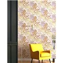 Grandeco|Modern floral tropical flowers red wallpaper|Floral