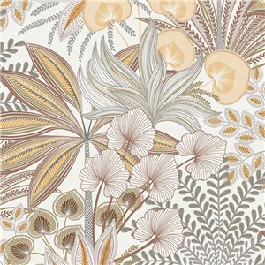 Marburg|Papier Peint tropical doré, feuilles de monstera|Tropical