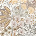 Grandeco|Papier peint floral moderne fleurs tropicales beige|Floral