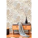 Grandeco|Modern floral tropical flowers beige wallpaper|Floral