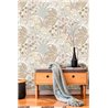 Grandeco|Modern floral tropical flowers beige wallpaper|Floral