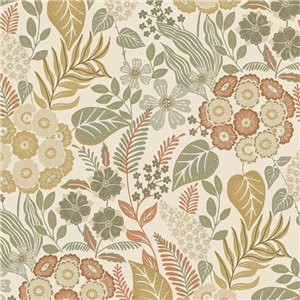 Casadeco|Papel Pintado floral romántico clematitas trepadoras rosa|Romántico
