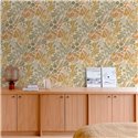 Grandeco|Boho floral beige wallpaper|Floral