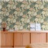 Papel pintado floral boho verde - Grandeco Karuna A76603