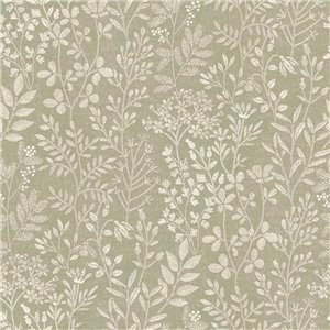Grandeco|Scandinavian-style floral blue wallpaper|Floral