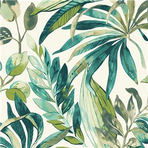 Marburg|Papier Peint tropical grandes feuilles vertes et grises|Tropical