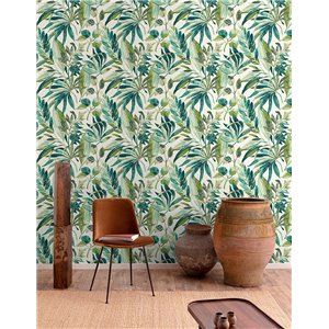 Marburg|Papier Peint tropical grandes feuilles vertes et grises|Tropical 2