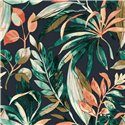 Grandeco|Papel pintado flores tropicales acuarela verde y naranja|Tropical