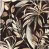 Grandeco|Tropical flowers watercolor black and sepia wallpaper|Tropical