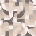 Grandeco|Art Deco geometric beige and gray wallpaper|Geometric