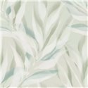Papel pintado floral abstracto hojas difuminadas verde - Grandeco Karuna A76102