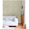 Grandeco|Abstract floral leaves blurred green wallpaper|Wallpaper