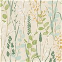 Grandeco|Skandinavische Blumentapete Beige und Grün Aquarell|Blumen