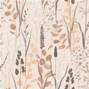 Rasch|Papier peint fleuri imprimé feuilles multicolores|Papier Peint