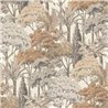Grandeco|Papel pintado paisaje selva tropical gris y beige|Papel Pintado