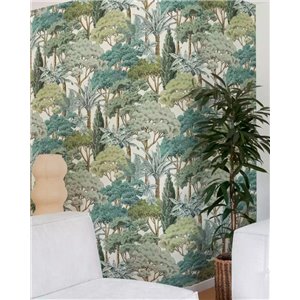 Grandeco|Papier peint paysage jungle tropicale gris et beige|Papier Peint 2