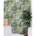 Grandeco|Papel pintado paisaje selva tropical verde|Papel Pintado