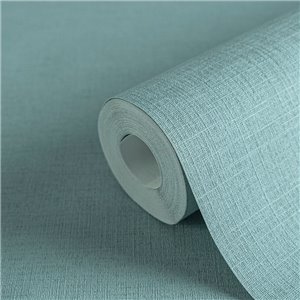 Papeldecor|Textile effect wallpaper turquoise|Solid Colors
