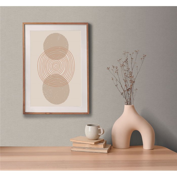 Papeldecor|Textile effect wallpaper taupe grey|Solid Colors