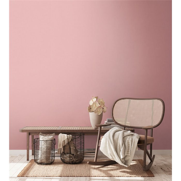 Papeldecor|Textile effect wallpaper pink|Solid Colors