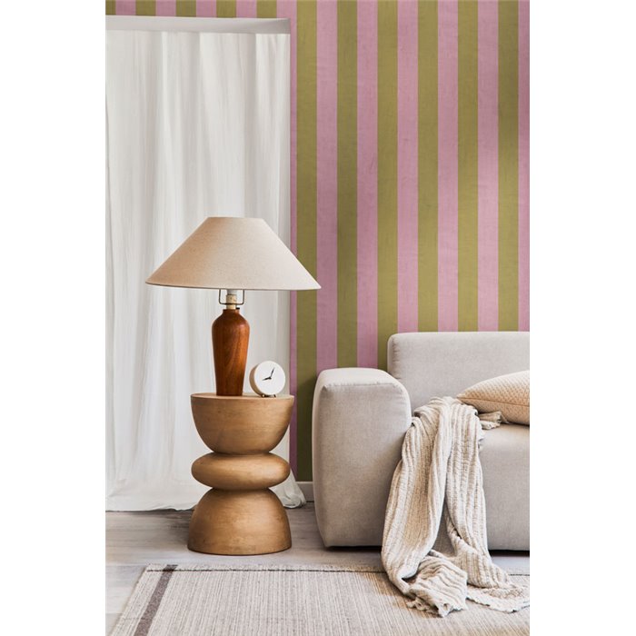 Papel pintado rayas verticales rosas y verde - Papeldecor Painted Petals 2028782261
