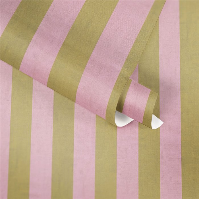 Papel pintado rayas verticales rosas y verde - Papeldecor Painted Petals 2028782261