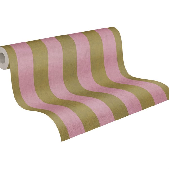 Papel pintado rayas verticales rosas y verde - Papeldecor Painted Petals 2028782261