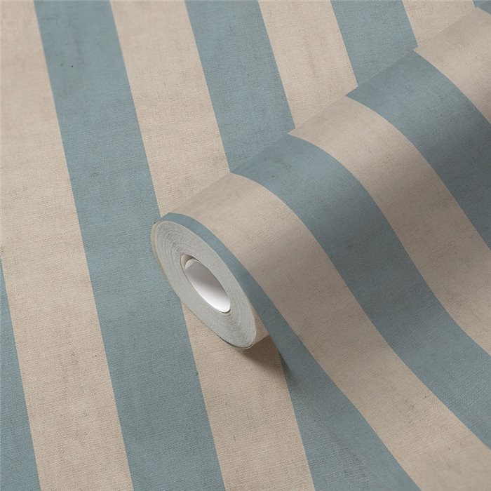 Papeldecor|Vliestapete vertikale Streifen himmelblau und beige|Streifen