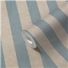 Papeldecor|Papier peint rayures verticales bleu ciel et beige|Rayures