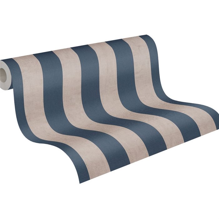 Papeldecor|Vliestapete vertikale Streifen blau und beige|Streifen