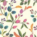 Papeldecor|Papier peint illustration florale blanc crème|Papier Peint