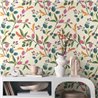 Papeldecor|Tapete Illustration Blumen Weiß Creme|Tapeten