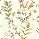 Papeldecor|Papier peint botanique vert  branches, feuilles et fleurs|Romantique