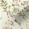 Papeldecor|Vliestapete botanisch grün Zweige, Blätter und Blumen|Romantisch