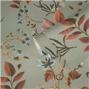 Papeldecor|Papier peint botanique gris  branches, feuilles et fleurs|Romantique