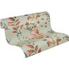 Papeldecor|Papier peint botanique gris  branches, feuilles et fleurs|Romantique