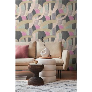 Grandeco|Papier peint moderne minimaliste gris beige|Géométrique 2