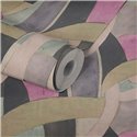 Papeldecor|Papier peint formes géométriques vert et beige|Géométrique