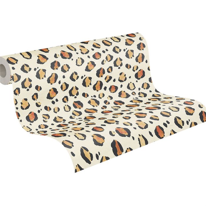 Papeldecor|Papier peint motif léopard blanc style ethnique|Imitation Peau