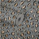 Papeldecor|Vliestapete Leopardenmuster grau ethnischer Stil|Lederimitat