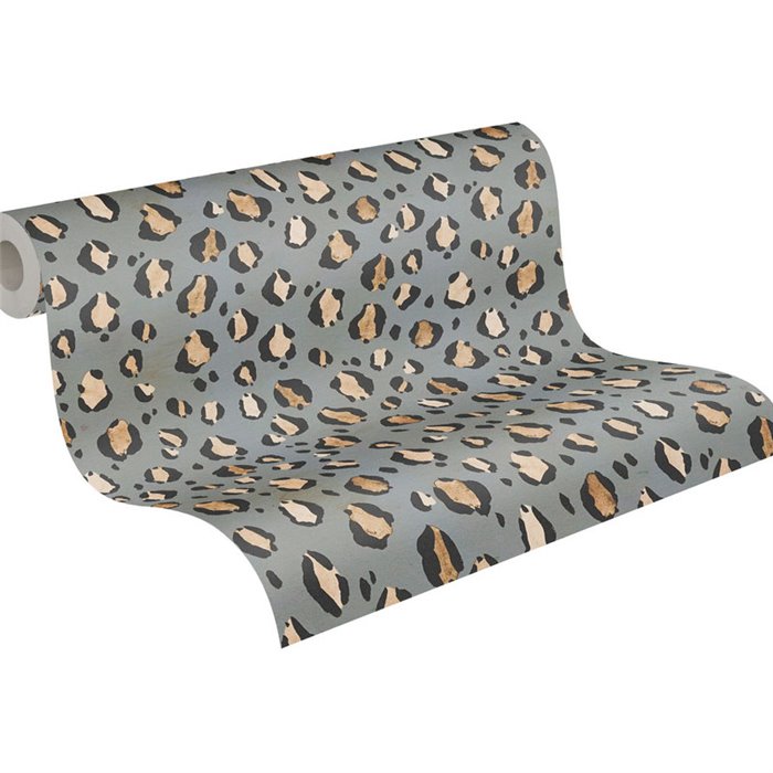 Papeldecor|Leopard print wallpaper grey ethnic style|Skin Imitation